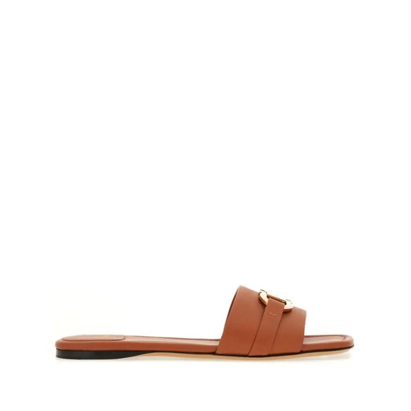 Salvatore Ferragamo Brown Sandals with Gold Buckle - Picture 4 of 7